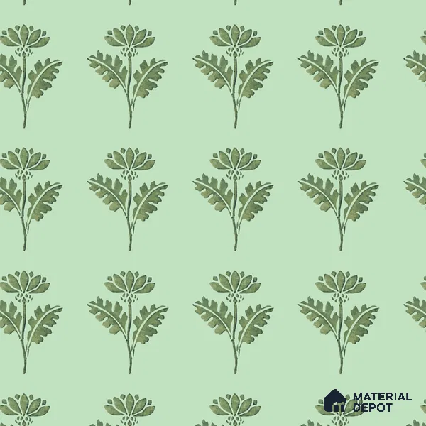 Green Floral Design Wallpaper for Walls